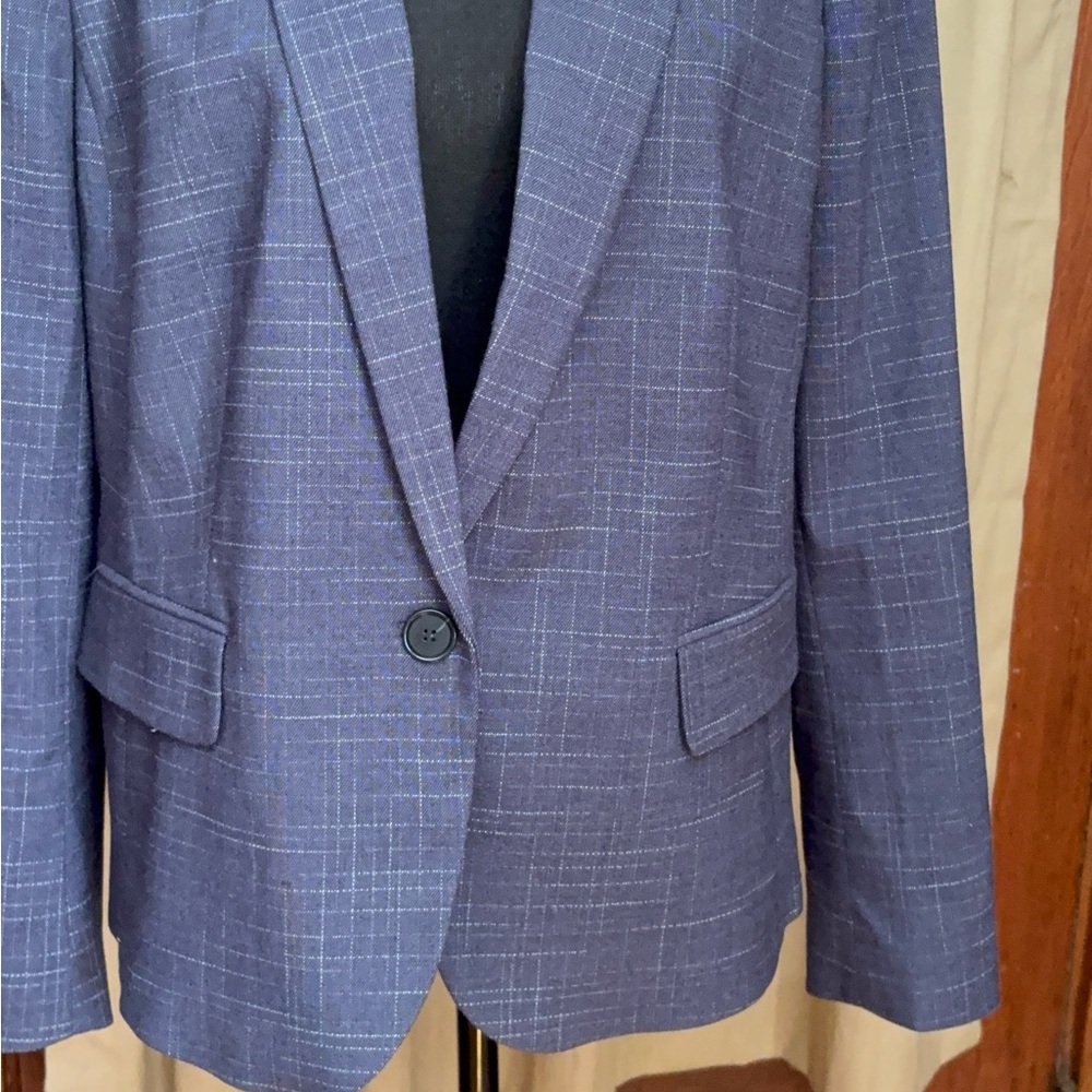 Ann Taylor Blue Checkered Women's Blazer